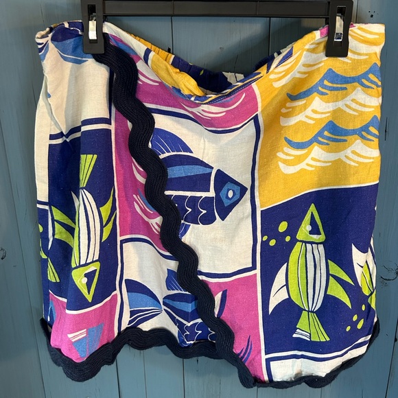 Anthropologie Multicolor Fish Print Mini Skirt | Women’s Size XL - Picture 1 of 12